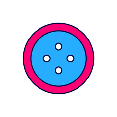 Filled outline Sewing button for clothes icon isolated on white background. Clothing button. Vector