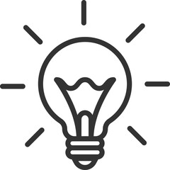 Light bulb icon vector. Llightbulb idea logo concept. Lamp electricity icons web design element. Led lights isolated silhouette.