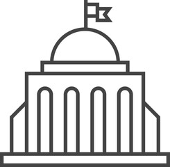 Government icon vector. Building construction symbol. Architecture residental design. Classic estate sign.