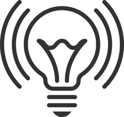 Light bulb icon vector. Llightbulb idea logo concept. Lamp electricity icons web design element. Led lights isolated silhouette.