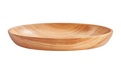 Fotobehang wooden bowl isolated on transparent background cutout © Papugrat