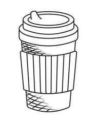 eco coffee cup draw isolated
