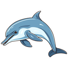 Dolphin, isolated on transparent background, illustration, Ai Generated.