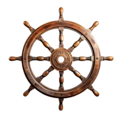Fotobehang Steering hand wheel ship isolated on transparent background. PNG file, cut out ©  Jannatul Koraise