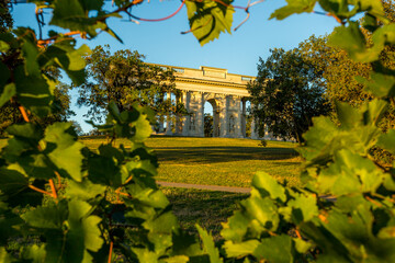 Colonnade on Homole hill (called Reisten or Rajstna) above Valtice castle in South Moravia. Czechia.