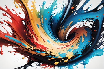 Abstract Splash of Paint Liquid