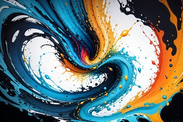 Abstract Splash of Paint Liquid