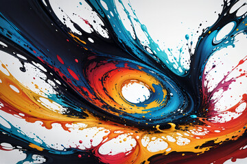 Abstract Splash of Paint Liquid