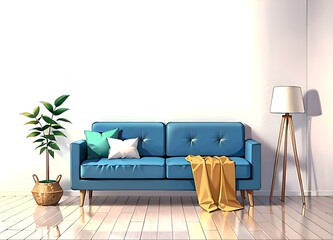 modern living room with sofa, ai generated