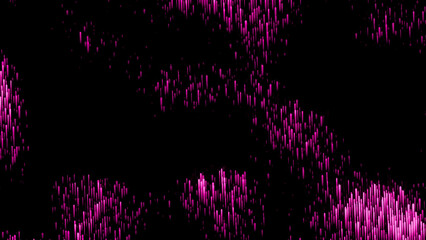 Purple and pink sequins. Design. A black background with a glow made in cartoon abstraction that are highlighted.