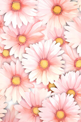 Fototapeta premium Floral texture pattern on seamless watercolor cloth. Abstract flower background