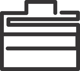 brief case icon black and white flat outline 