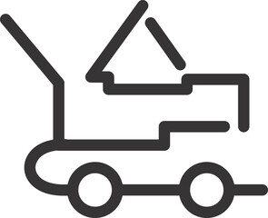 cart lifter icon with outline flat 