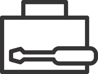 tool box icon with screw driver on it