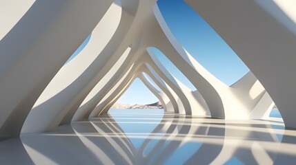 Architecture background geometric arched interior