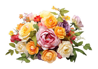 Roses Bouquet of garden flowers Floral arrangement isolated on transparent background. PNG file, cut out