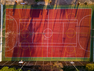 Directly above view of multi sport field in Alicante, Spain - stock photo - Powered by Adobe