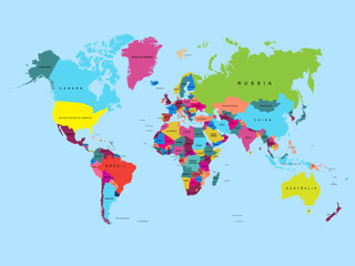 world countries map. world map.