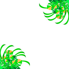 leaf illustration Tropical foliage isolated on white background. illustration decoration beautiful