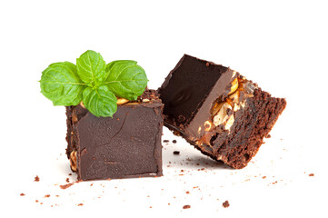 Nut Brownie, Homemade German Chocolate Cake, Chocolate Peanuts Cake, Brownie Square Piece