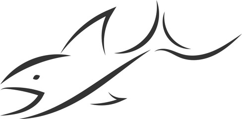 Fish vector logo template.