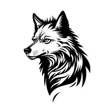 recommend clip art: Drawing of a wolf's head.