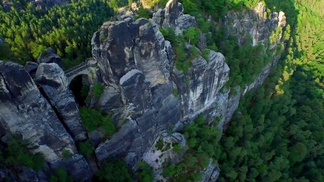 Flying High Above Bastei Bridge In Germany