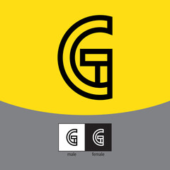 G Letter Logo. Black Color. - Vector
