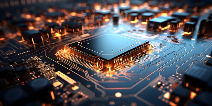 A Close Up Of A Computer Chip On A Printed Circuit Board