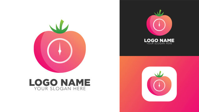Tomato and Time logo design