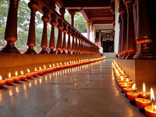Fototapeta na wymiar A Row Of Candles
