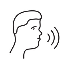 Voice, speech recognition line icon, outline sign symbol illustration on white background..eps