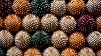 A vibrant scene of a cluster of cacti with their sharp spines and thorns standing proudly against a vivid backdrop