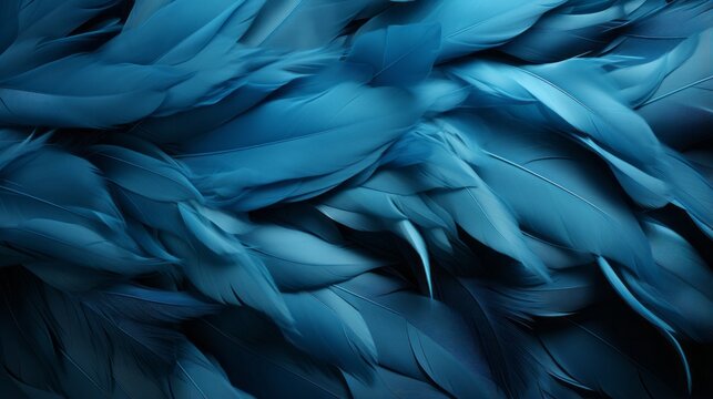 This vibrant close-up of teal and blue feathers radiates an abstract beauty that invites the viewer to experience a wild and freeing sense of joy
