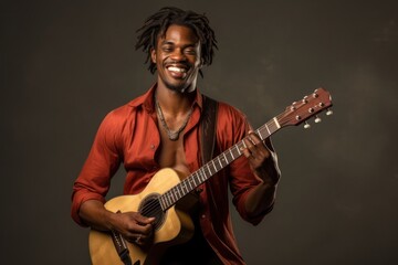 Obraz premium Black Male Musician Occupation Job Expertise Workplace Background Generative AI