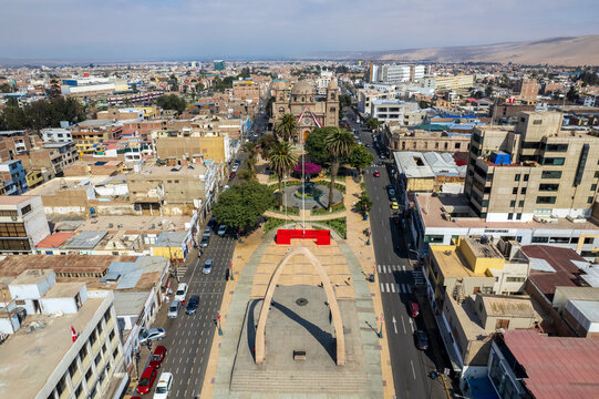 Aerial view of the Civic Walk of Tacna.