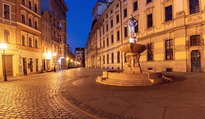 University Square in Wroclaw at dawn.