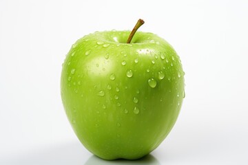 green apple with drops