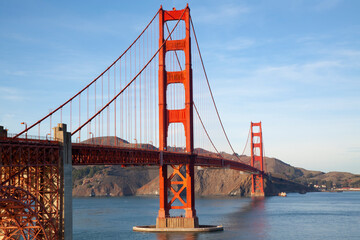 Fototapeta premium View of famous landmark the Golden Gate Bridge . San Francisco, California, USA