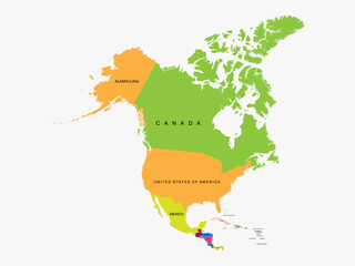 americas map. map of north america.