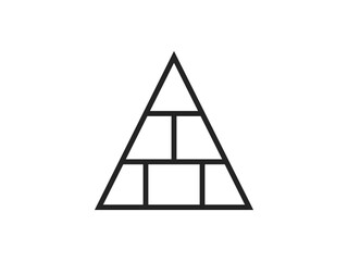 Finance concept. Build pyramid icon . Construction pyramid illustration.  pyramid diagram icon