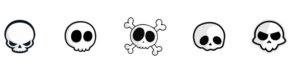 Skull and Crossbones icon on White Background. Vector Illustration. Vector Graphic.