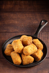 Delicious fried meat croquettes. Traditional croquette.
