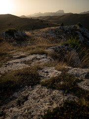Tramonto a Rocca Calascio con vista Gran Sasso
