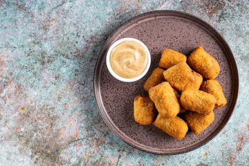 Delicious fried meat croquettes. Traditional croquette.