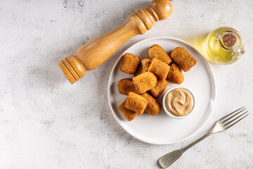 Fototapeta premium Delicious fried meat croquettes. Traditional croquette.