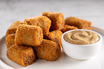 Delicious fried meat croquettes. Traditional croquette.