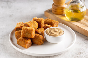 Delicious fried meat croquettes. Traditional croquette.