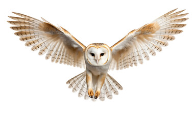Barn Owl Alba Bird Isolated on Transparent Background PNG. Generative AI