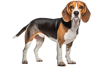 Beagle Dog in Boring Mode Isolated on Transparent Background PNG. Generative AI